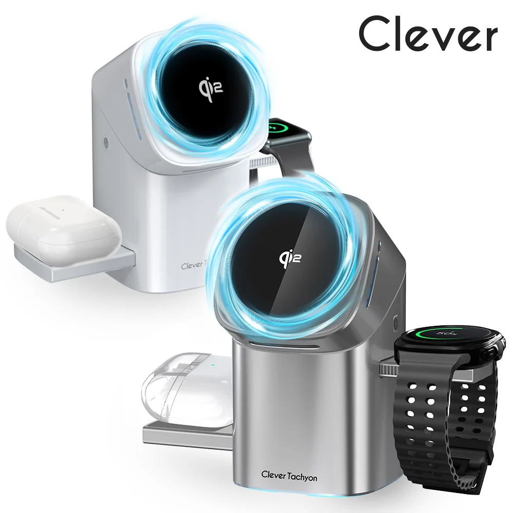 ساعة ذكية Qi2 Magsafe 3in1 بلمسة واحدة تبريد لاسلكية متعددة شاحن Galaxy Watch Apple Watch