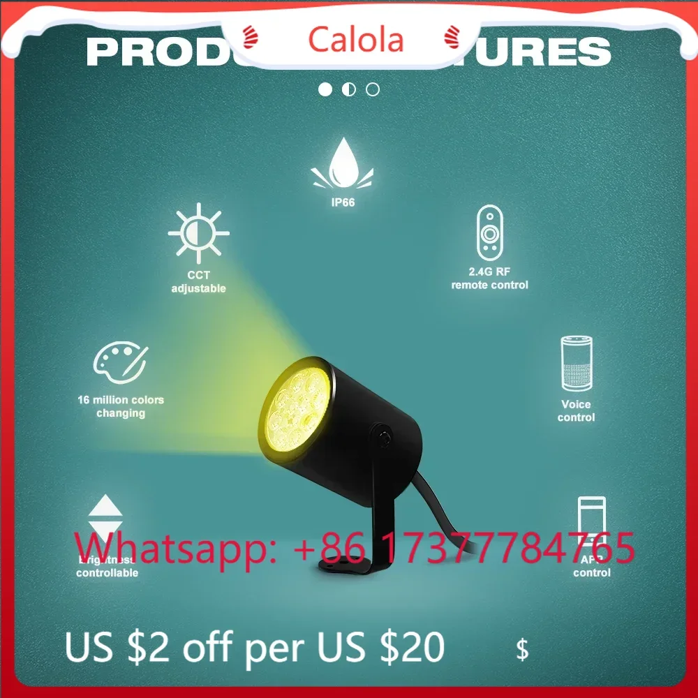 GLEDOPTO Zigbee 3.0 7W Smart Garden Spike Knuckle Mount LED Wall Light for Lawn Courtyard