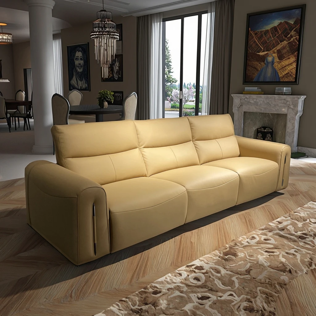 

Power Reclining Sofa Set Comfortable Leather Sofa Couches with Simple Design for Living Room Wholesale Price