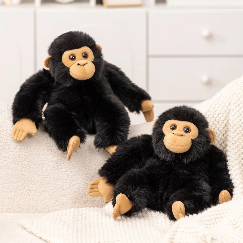 20cm Realistic Black Gorilla Plush Toy Gorillas Monkeys Soft Plush Animals Perfect for Zoos Holidays and as Comfort Gifts