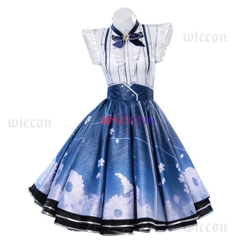 Game Infinity Nikki Cosplay Costumes Anime Girl Blue Dress Glove Wig Uniform Suit Nikki Princess Outfit for Women Dresses