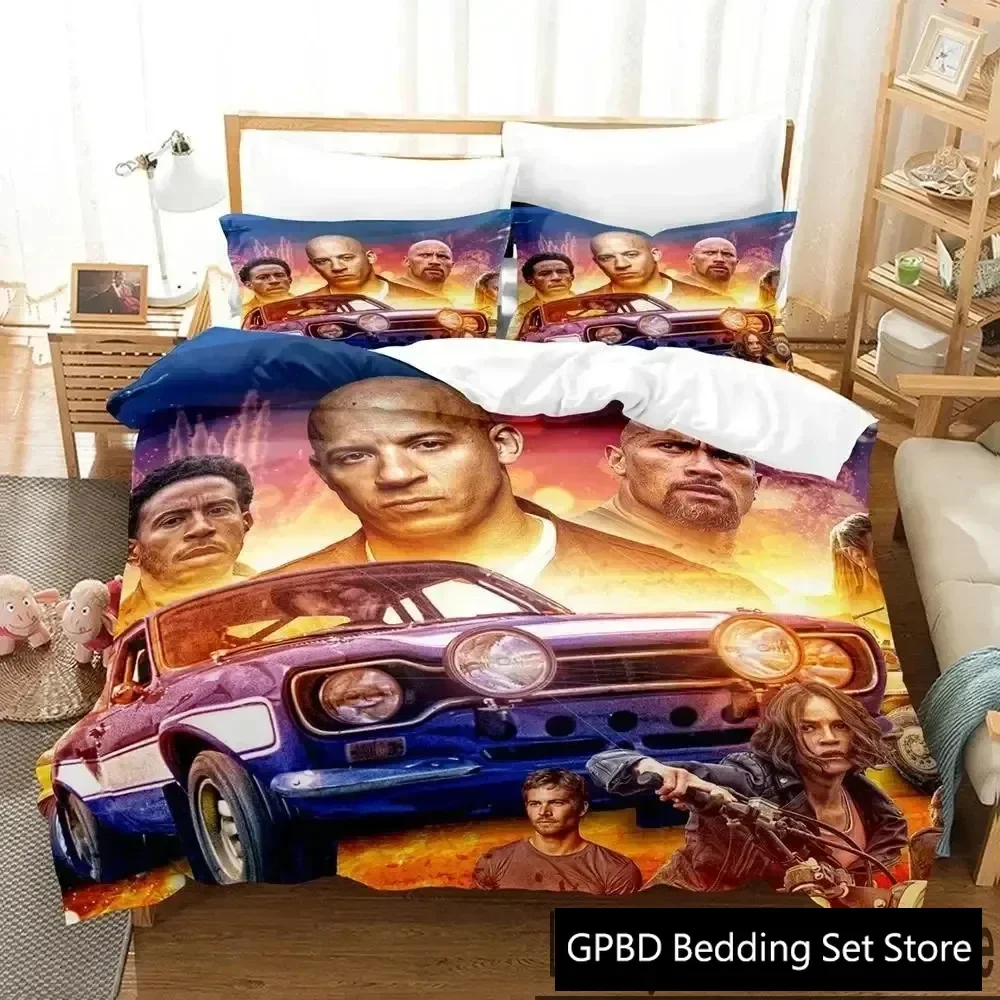 

3D Print Fast and Furious Bedding Set Boys Girls Twin Queen King Size Duvet Cover Pillowcase Bed boys Adult Home Textileextile