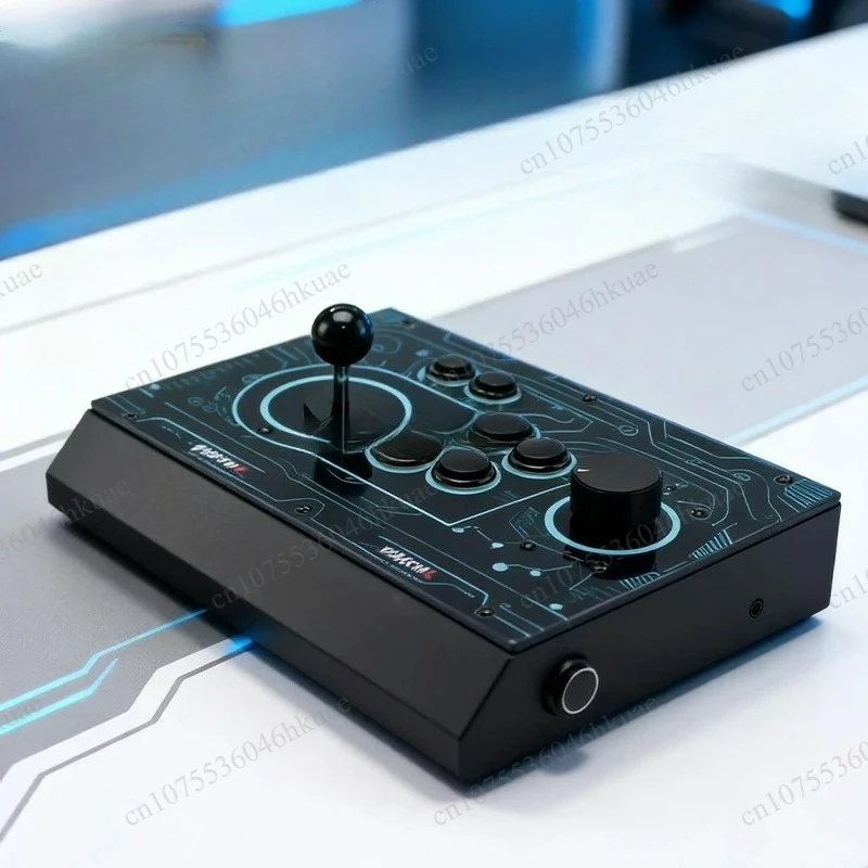 Arcade Joystick with Rotary Spinner Retro Gaming Controller for PC Retro GamePlaying Mini Fighting Joystick for PS4/PS5/PC