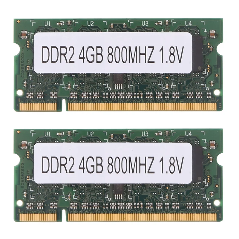 2PCS DDR2 4GB 800Mhz Laptop Ram PC2 6400 2RX8 200 Pins SODIMM for AMD Laptop Memory