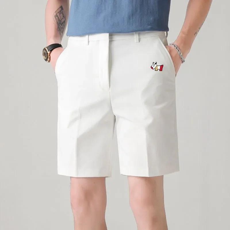 

Men Suit Shorts Men's Golf Wear 2024 Summer Korean Golf Shorts Fashion Casual Quarter Pants Men Golf Apparel Men Casual Pants