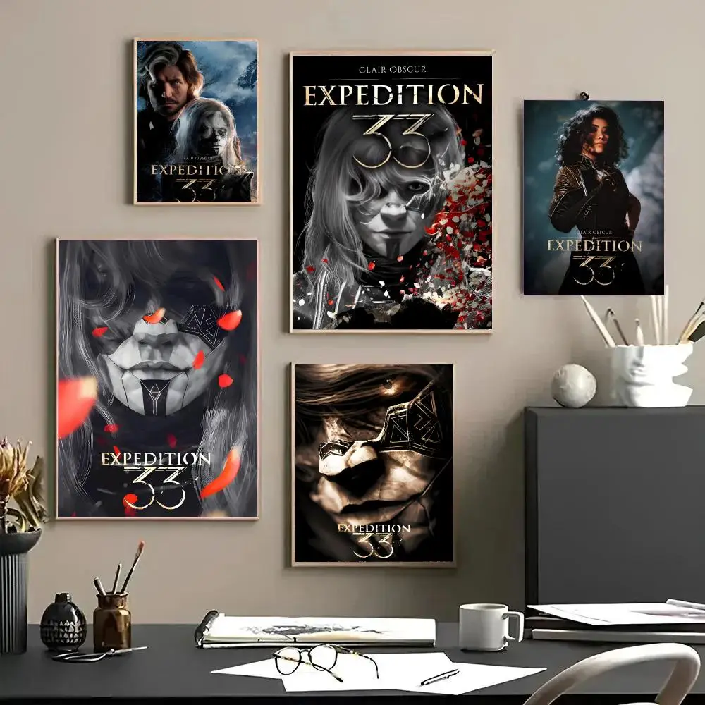 Game C-Clair Obscur Expedition 33 Poster Decorative Wall Art Stickers Mural Photo Print for Home Living Room Hallway Decor