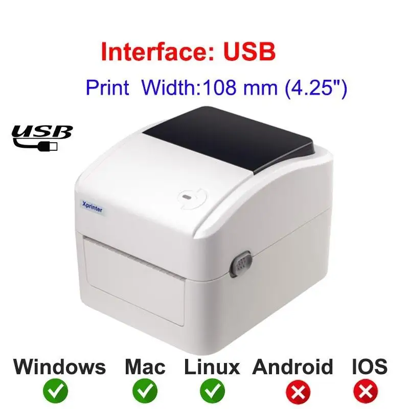 New! XP-420B 152mm/s Thermal shipping address printer suit for thermal paper width 25mm - 115mm thermal barcode printer