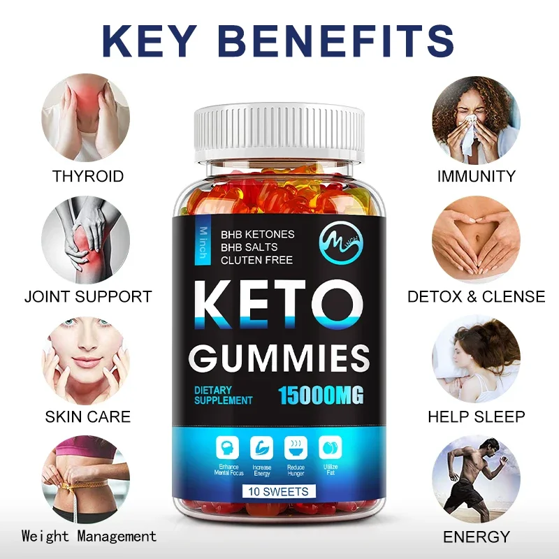 Minch Weight Keto ACV Gummies Ketone Plus ACV Advanced Formula Weight Sweets Loss Bear Apple Cider Vinegar Dietary Supplement