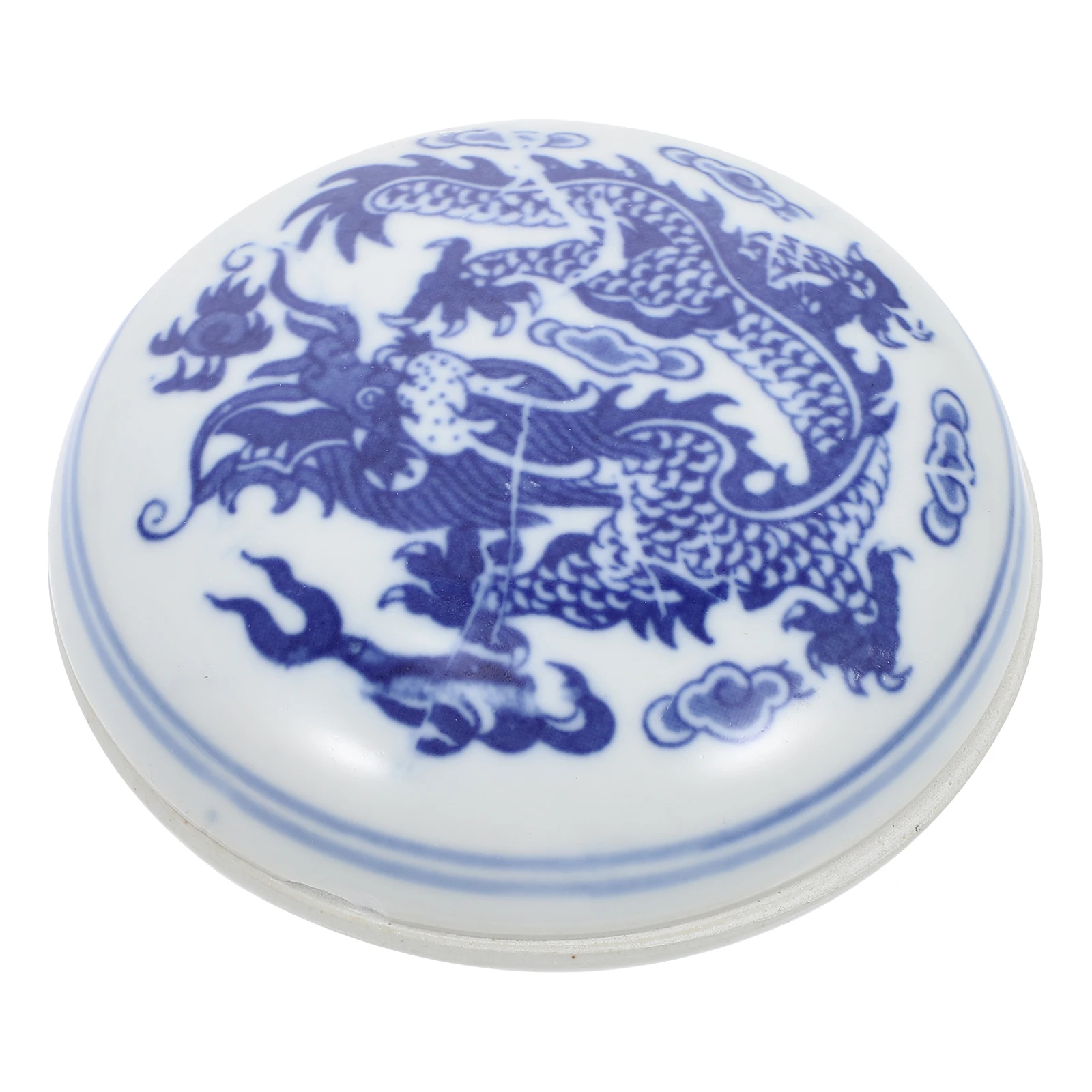 Round Ceramic Box Inkpad Bright Red Calligraphy Ink Pad DIY Ink Pad for Seal Use Painting Multi-Purpose Inkpad