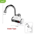 Heater 220V Kitchen Faucet Tankless Instant Heating  Tap Flowing Heated Mixer Digital Display