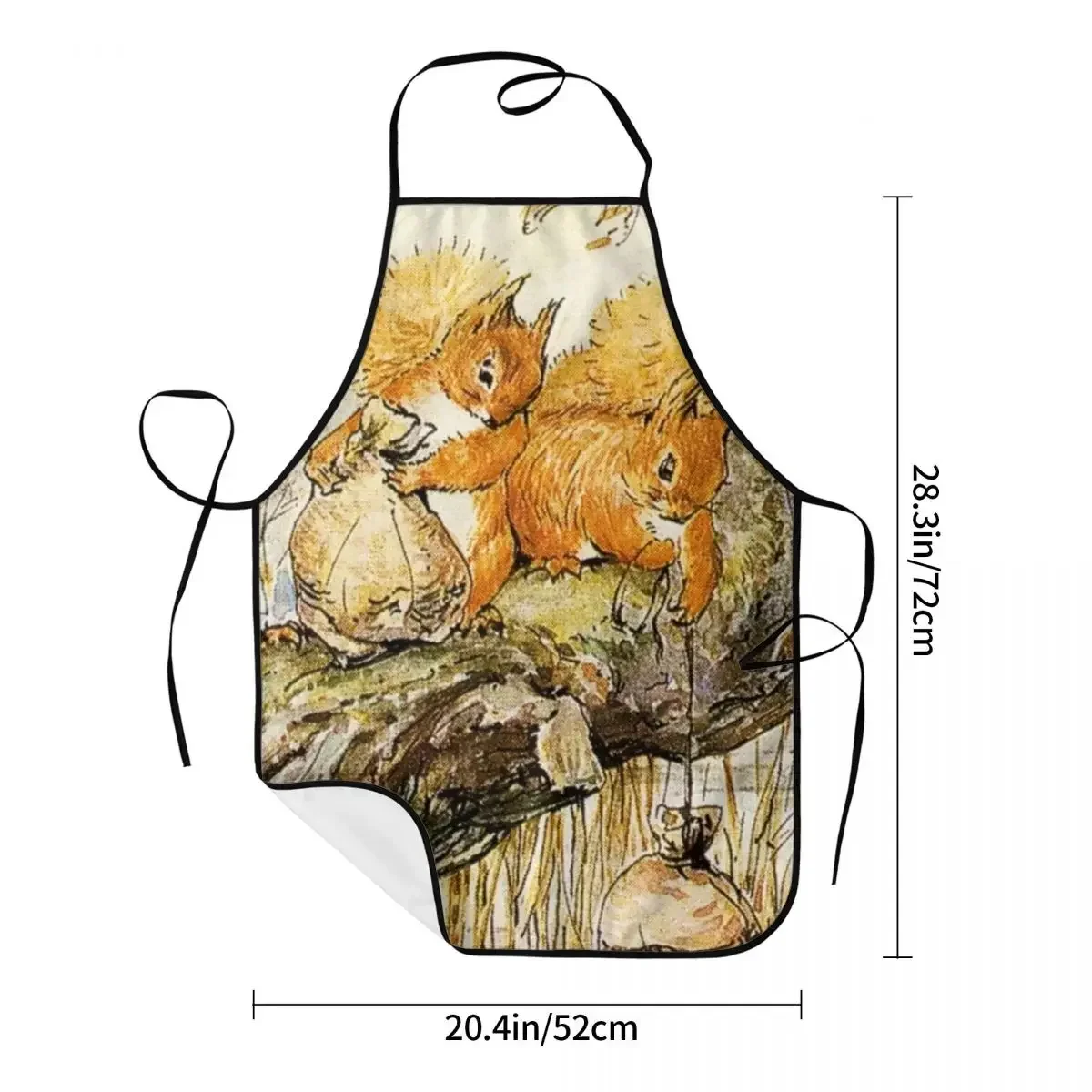 Squirrel Nutkin. Beatrix Potter Apron Chef Cooking Cuisine Tablier Waterproof Bib Kitchen Cleaning Pinafore for Women Men