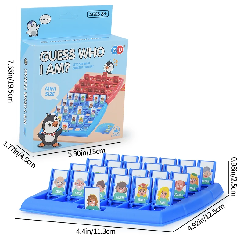 Gaming Guess Who? Mini Board Game with Characters by Winning Moves Games.Classic Mystery Board Game of Deduction for 2 Players