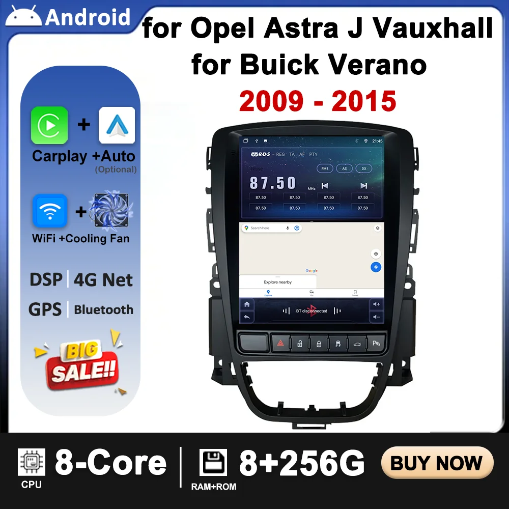 

9.7" Car Radio Android 16 for Opel Astra J Vauxhall Buick Verano 2009 - 2015 Multimedia Screen Navigation Carplay GPS Head Unit