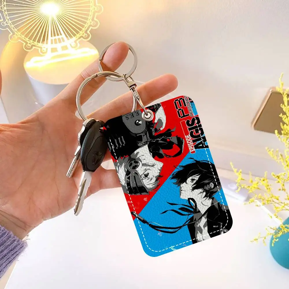 Ame Persona 3 Reload P3RE Keychain With Access Card Holder, Bus Pass & Meal Card ID Bank Card Protective Case For Security