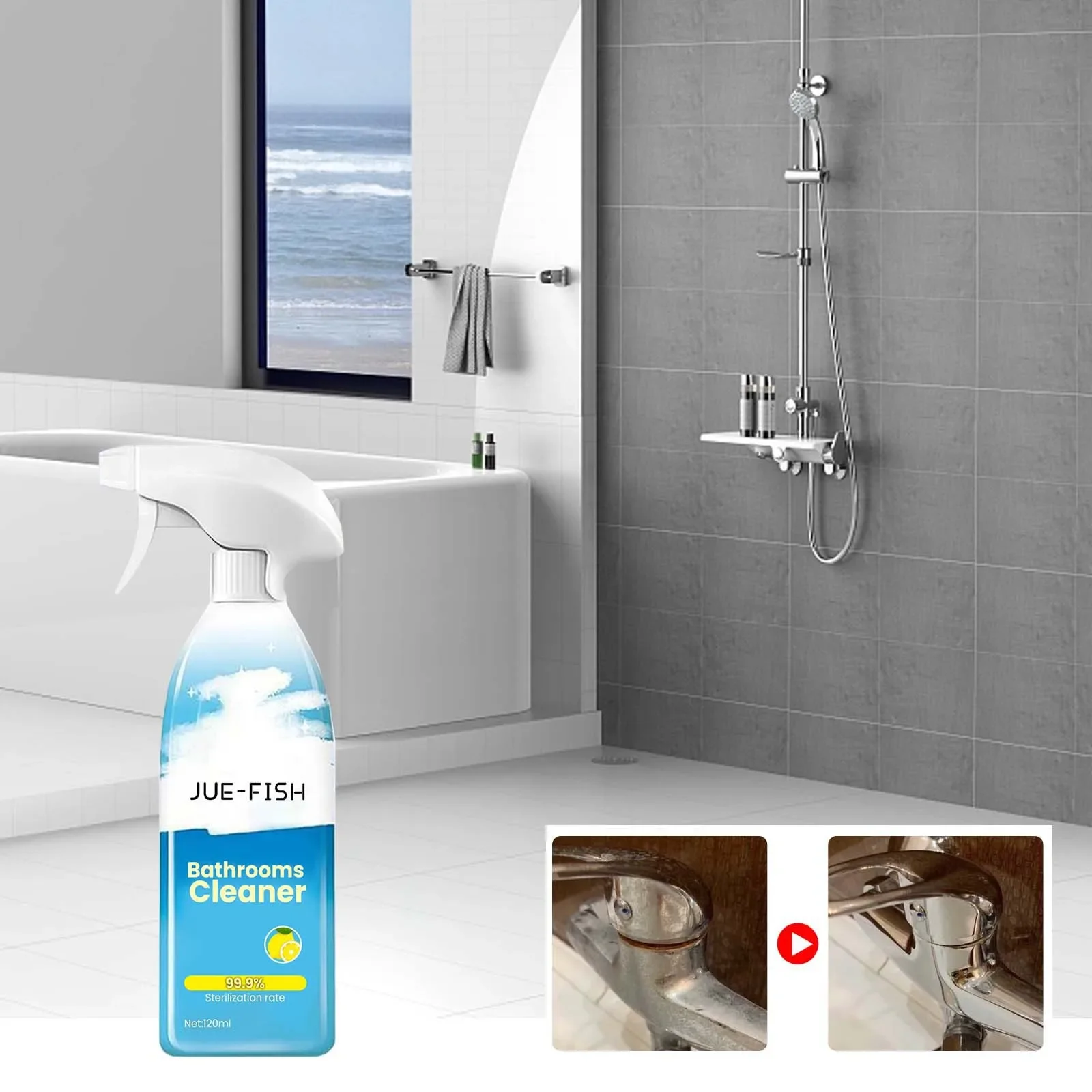 Bathroom Foam Cleaner Remove Mold Descaler Stubborn Stain Cleaner Shower Head Rust Decontamination Toilet Descaling Clean Spray