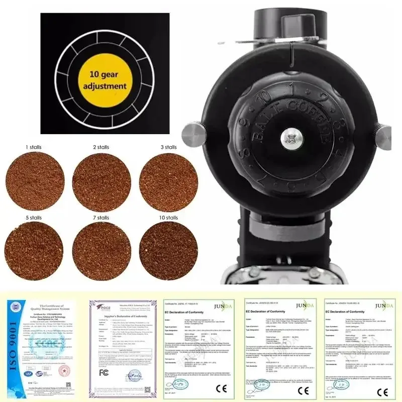 DIVEDEER Electric Bean Grinder Hand Brew Siphon Coffee Grinder Professional Ghost Tooth Grinder Commercial Home Use