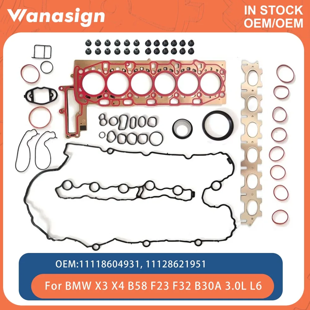Engine Cylinder Head Gasket Set Fit 3.0 L L6 GAS For BMW X3 X4 M140i M240i 440i 540i 740i F22 F23 F32 B58 B30A B58B30A 3.0L