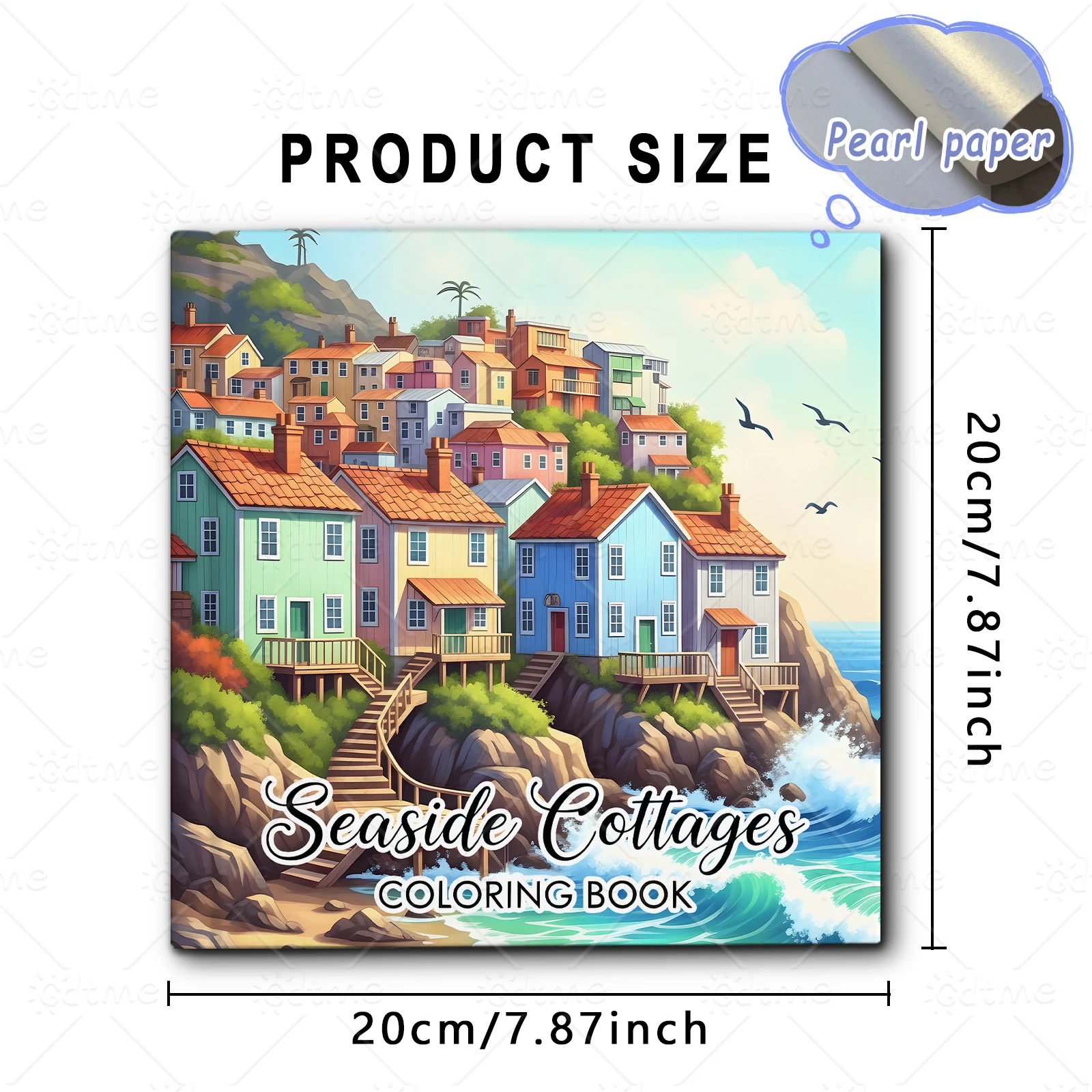 Seaside Town Coloring Book for - Adult Coloring Book Stress Relief recension och pris