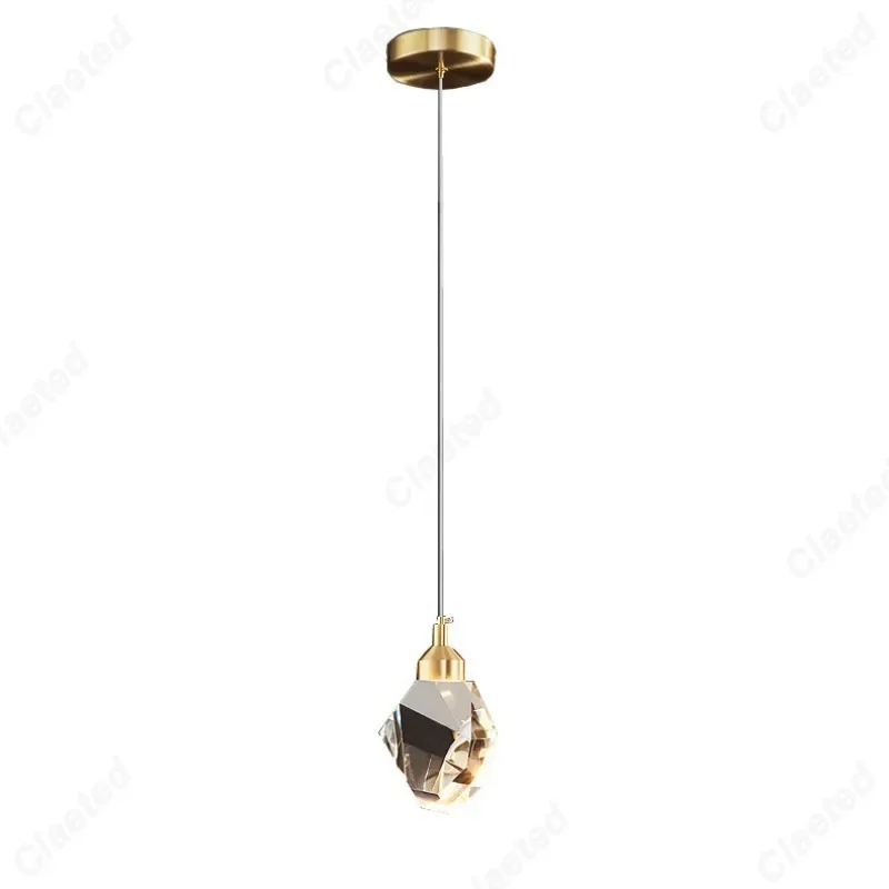 Creative LED light luxury atmosphere pendant light modern and simple K9 crystal living room dining room aisle lighting
