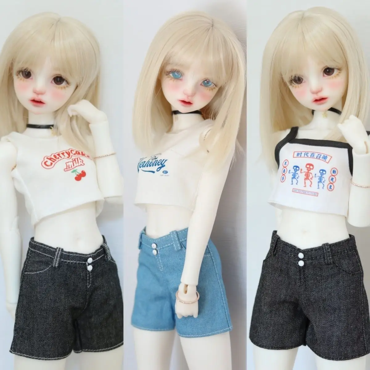No Doll New 30/45/60cm Doll's Clothes for 1/3 1/4 1/6 Bjd Doll T-shirt Diy Girl Toys Dress Up Doll Accessories