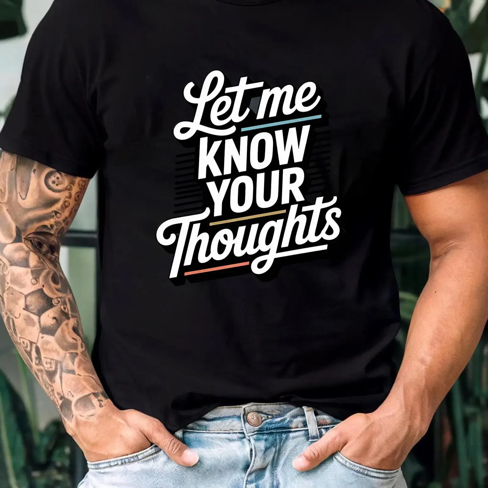 Let Me Know Your Thoughts T Shirt Passive Aggressive Office Humor  vintage Washed Versatile Unisex homme Slightly Breathable