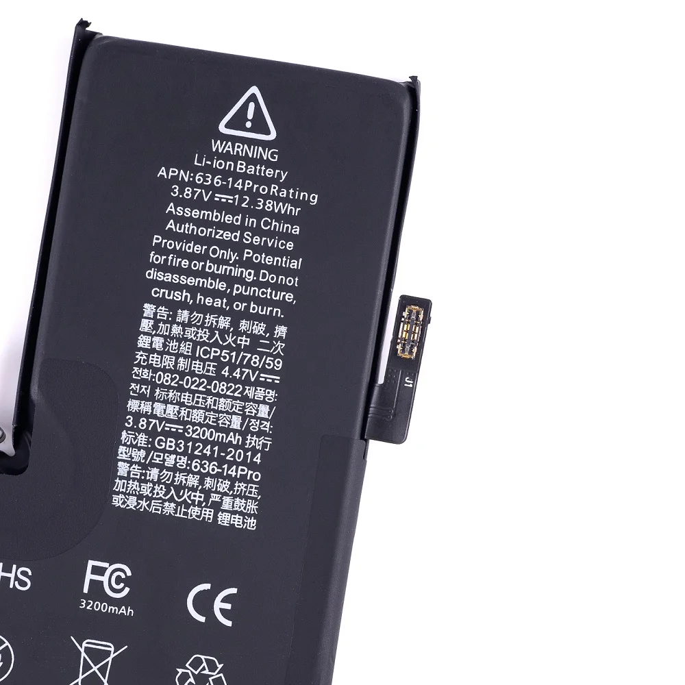 No BMS Soldering Battery For iPhone 14 13 12 11 Pro Max Phone Batteria No Need Programmer No Pop-up Shows 100% Capacity