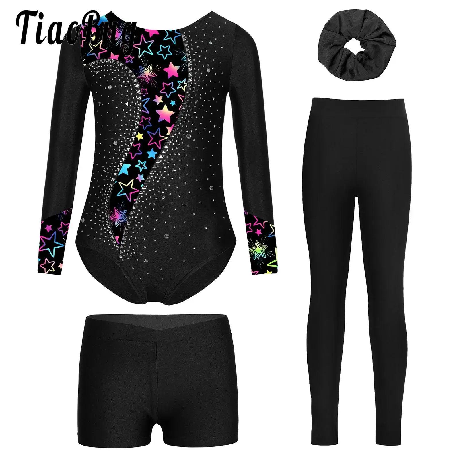 

Kid Girls Gymnastics Leotards Outfit Ballet Jersey Unitards Bodysuit Leggings Rhythmic Gymnastics Artistic Skating Dance Costume
