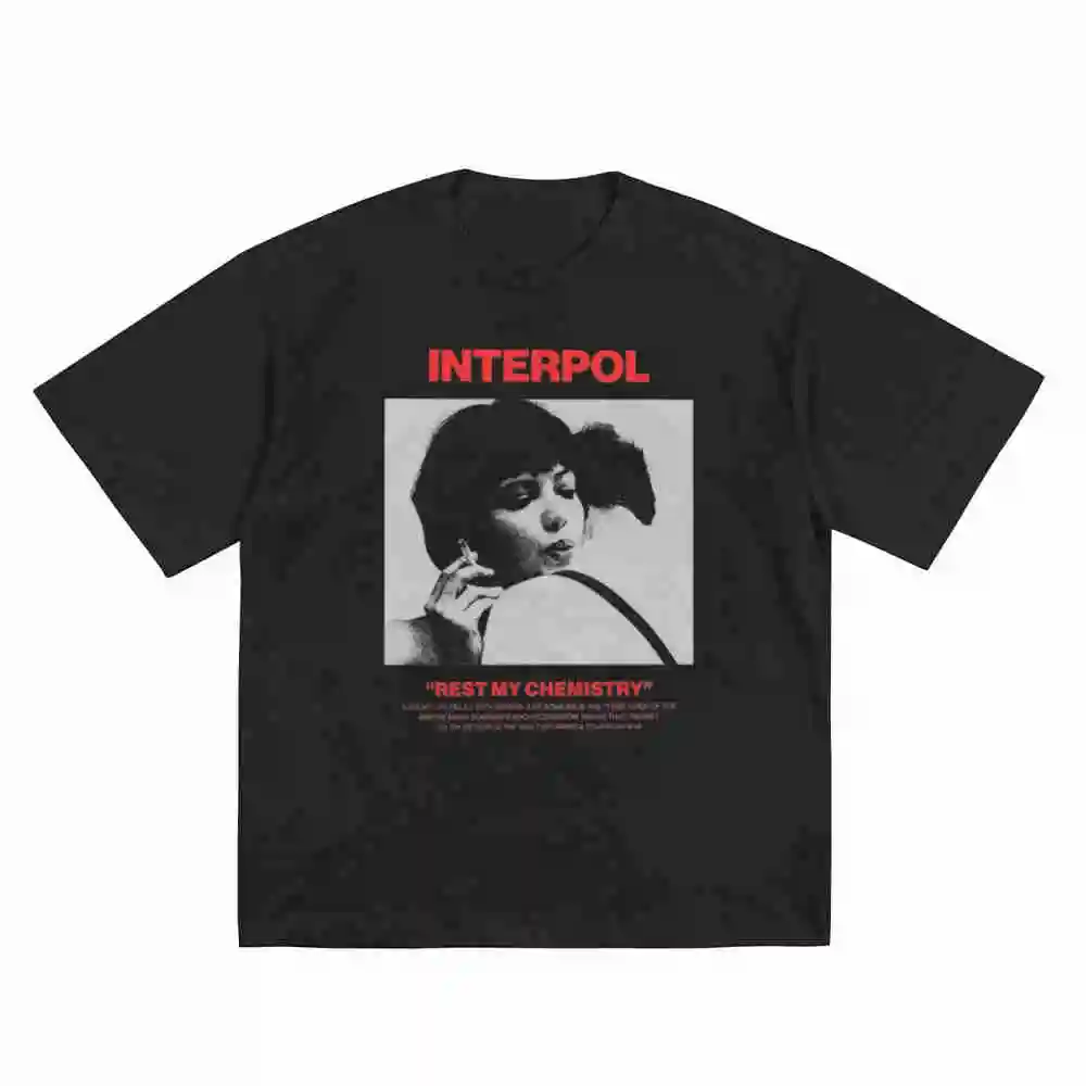 Interpol Fanart Indie Rock Post Punk Revival Short Sleeve Tee 100% Cotton T-Shirt