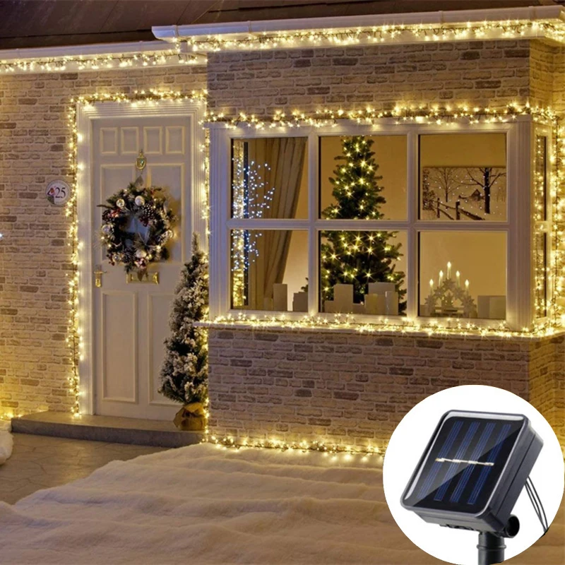 

Солнечная гирлянда-сосулька LED, уличные светильники для сада, День святого Валентина, свадьбы, вечеринки, Рамадана, украшение для дома 2026