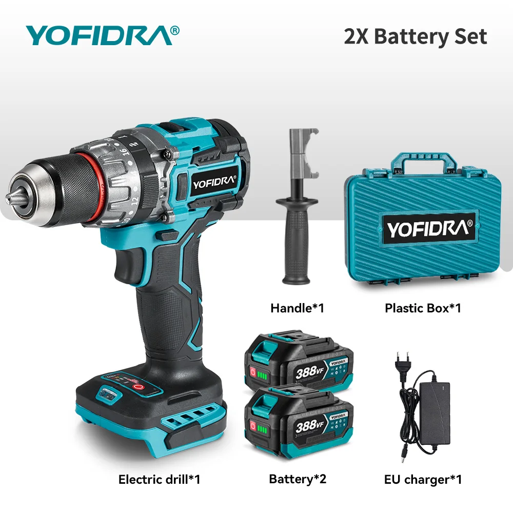 YOFIDRA 700N.M Borstelloze Elektrische Klopboormachine Accuschroevendraaier Platen Bodem Houtbewerking Power Tool Voor Makita Batterij Pin