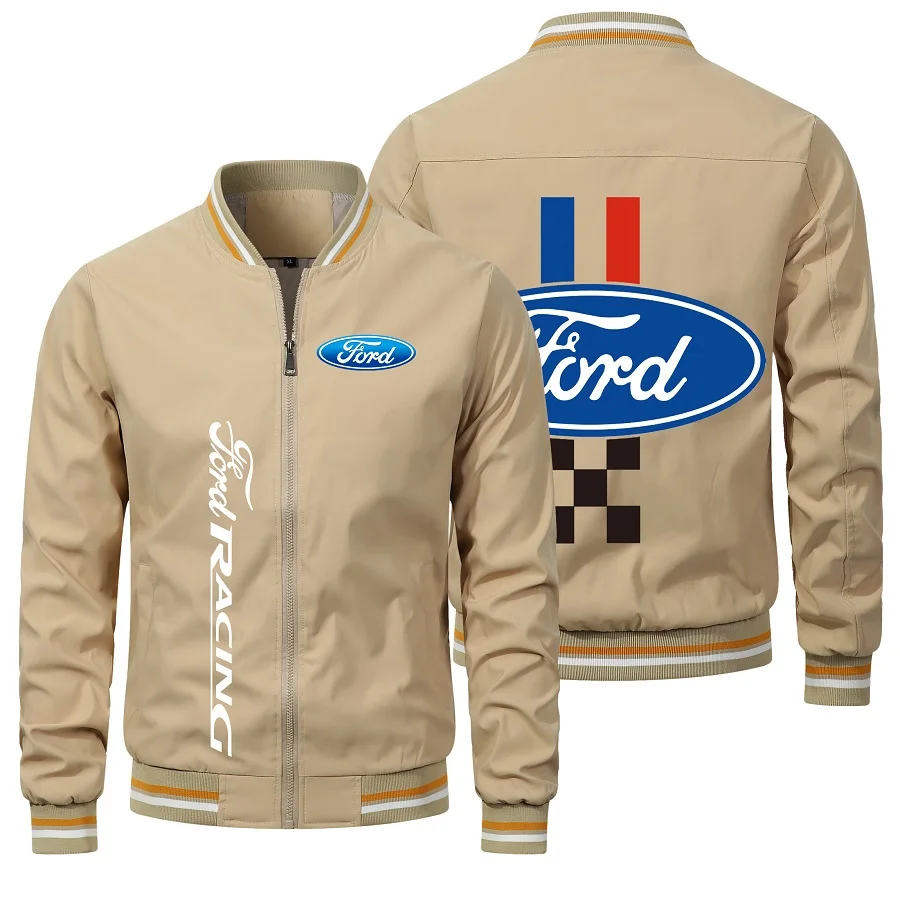 Ford Car Logo Print Men's Military Tactical Jacket Wind Waterproof Oversized M-5XL Men's Jacket High Quality Fashion Men's Coat