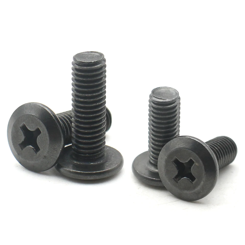 20/40/100PCS Black Carbon Steel Phillips Countersunk Flat Head Furniture Screws M4-M8