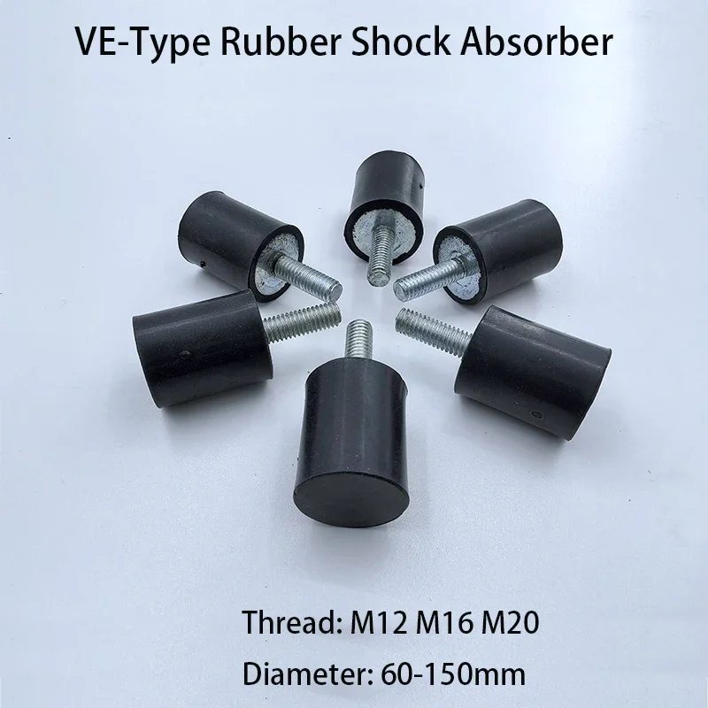 1Pcs M12 M16 M20 VE-Type Rubber Shock Absorber Single Thread Male-End Isolation Mount Damper Dia 60-150mm Crash Pad