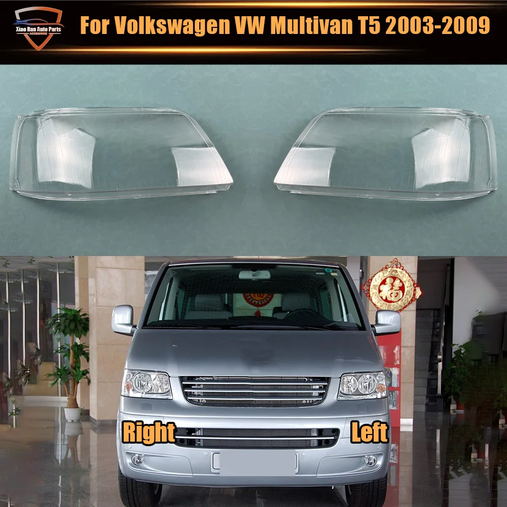 

For Volkswagen VW Multivan T5 2003 2004 2005 2006 2007 2008 2009 Headlight Transparent Cover Lampshade Headlamp Shell Plexiglass