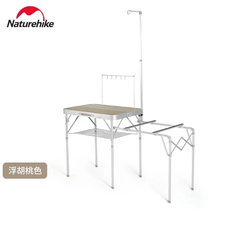 Naturehike MDF Portable Food Table Camping Travel Aluminum Alloy Cooking Tables Lightweight Folding Kitchen Cruet Shelf Table