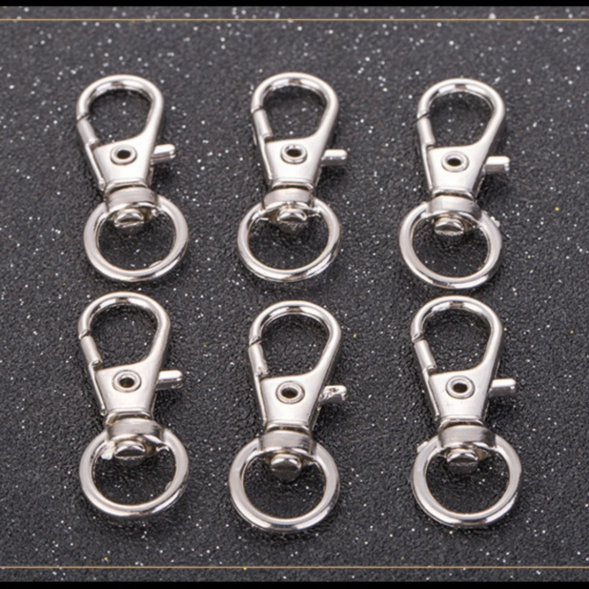 10pcs/lot Split Sliver Key Ring Swivel Lobster Hooks Clasp Connector For Bag Belt Dog Chains DIY Jewelry Making Finding Keychain