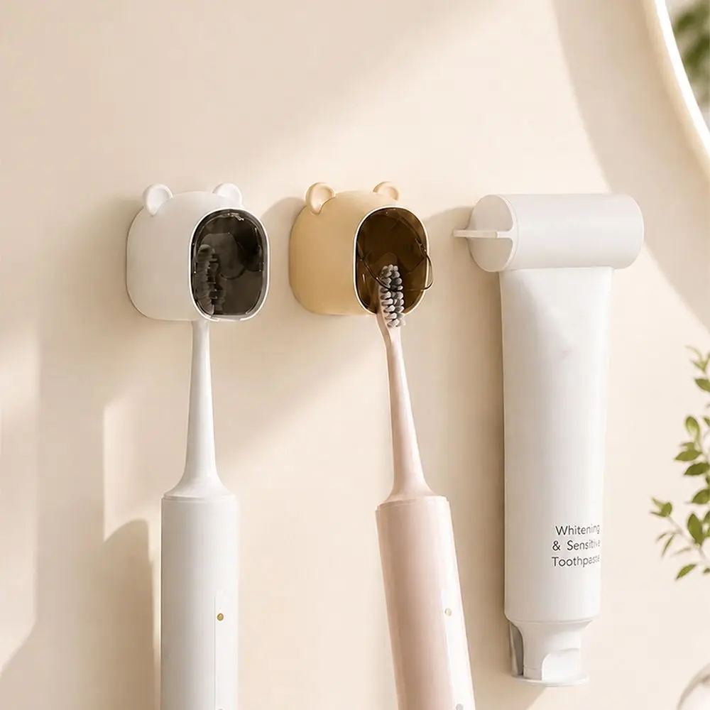 Portable Dustproof Toothbrush Holder Flip-top Wall Mounted Electric Toothbrush Storage Rack Toothbrush Storage Box