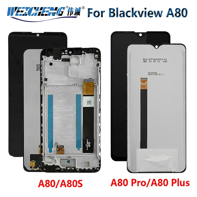 Wyświetlacz LCD z ekranem dotykowym i digitizerem do Blackview A80 Pro, zestaw naprawczy LCD do Blackview A80S A80 Plus, ekran z czujnikiem i ramką.