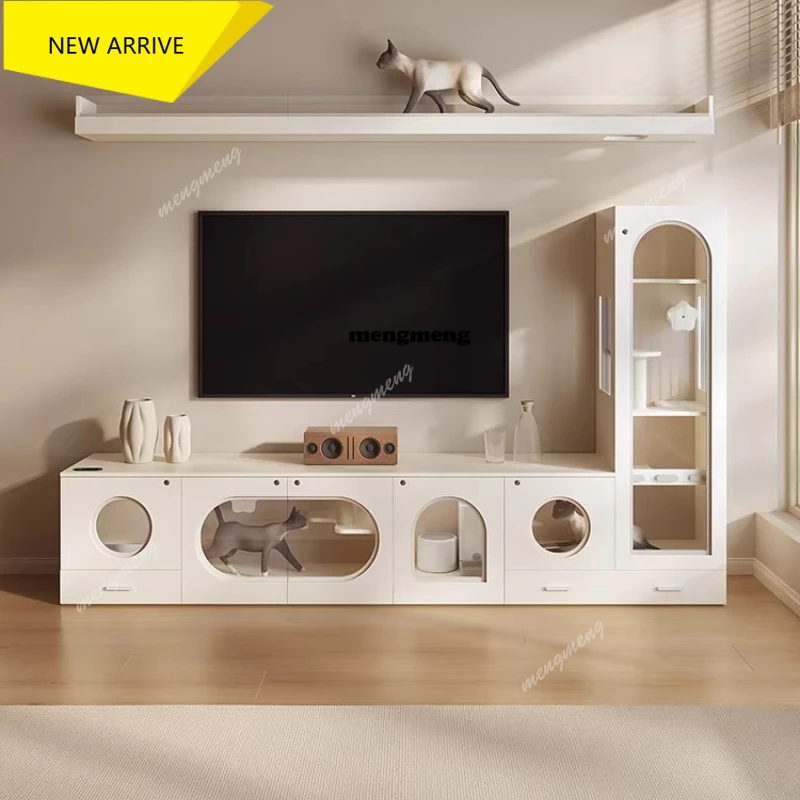 M138 Horizontal cat cabinet custom TV cabinet cat villa home indoor does not occupy space cat nest integrated