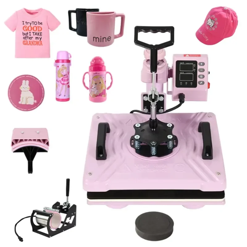STROVAN New Arrivals Multifunctional Machine 5 in 1 Heat Press Machines Combo Custom logo Printing Machine for T-shirt Mug