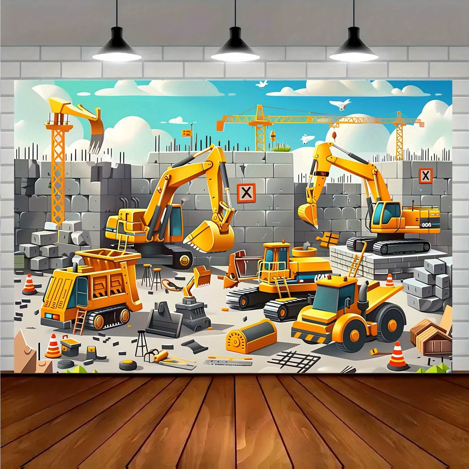 Heavy Equipment Construction - Bannière de fête pour chantier de