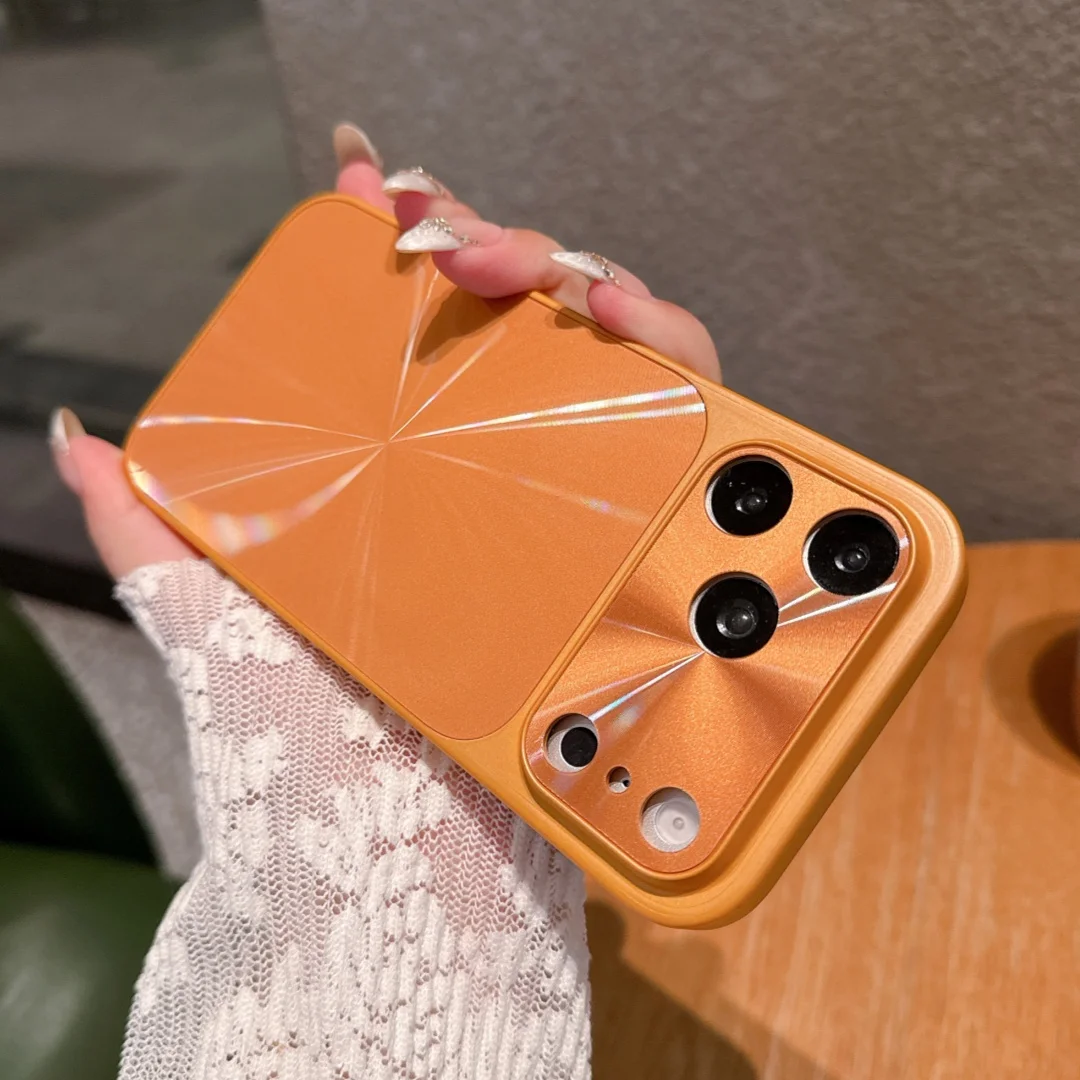 Luxuriöse Laser-CD-Muster Kameraschutz-Handyhülle für iPhone 17 Air 13 15 14 16 Pro Max Plus Stoßfeste Matte Hartschalen-Rückabdeckung