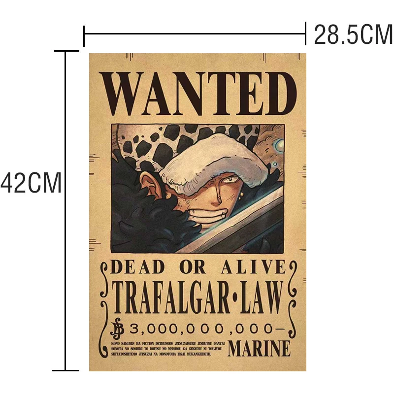 Neues Kopfgeld plakat ein Stück Anime Figur Ruffy Vintage gesucht Warrant Poster Raum Wand dekoration Gemälde Kraft papier Poster