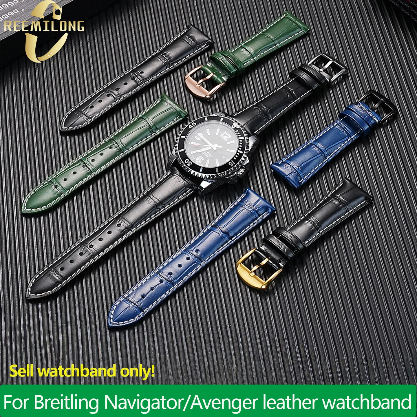 22Mm Leather Watchb…