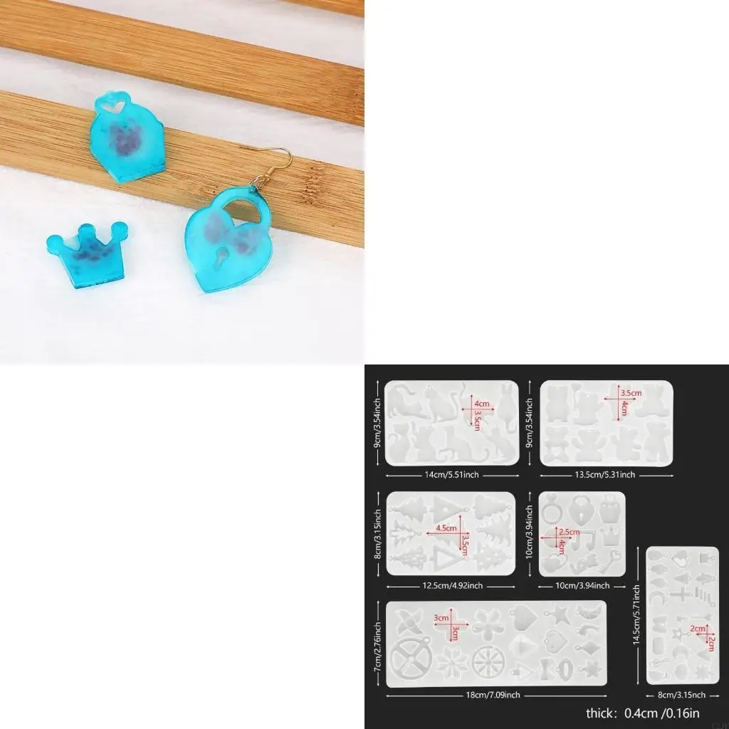 قوالب أقراط السيليكون مناسبة لإنشاء قلادة وأقراط فريدة من نوعها #1