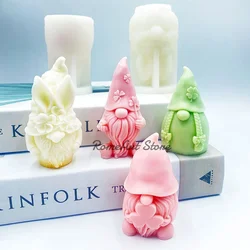 3d Dwarf Silicone Candle Mold Cute Santa Claus Portrait Crafts Resin Plaster Soap Molds Diy Chocolate Baking Tools Home Gifts