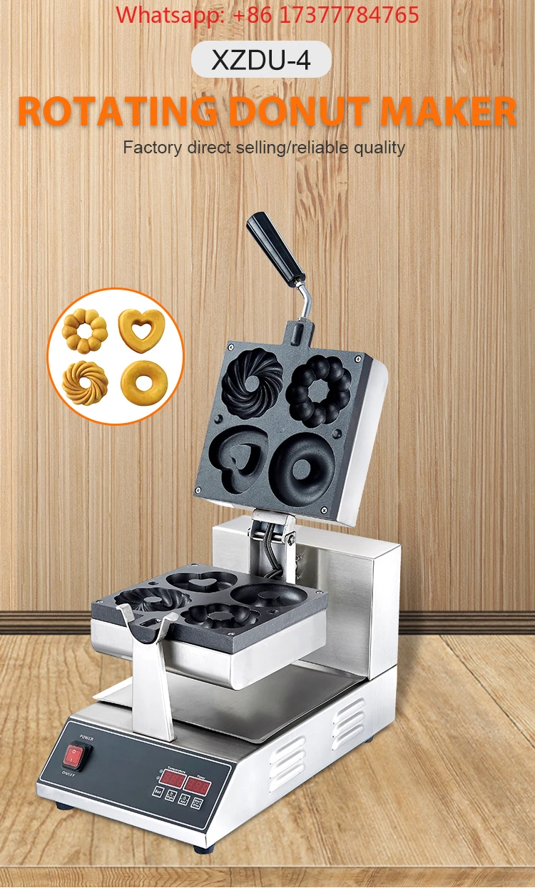 High Quality 220V Electric Automatic Mini Donut Maker Machine Commercial Waffle Making Device