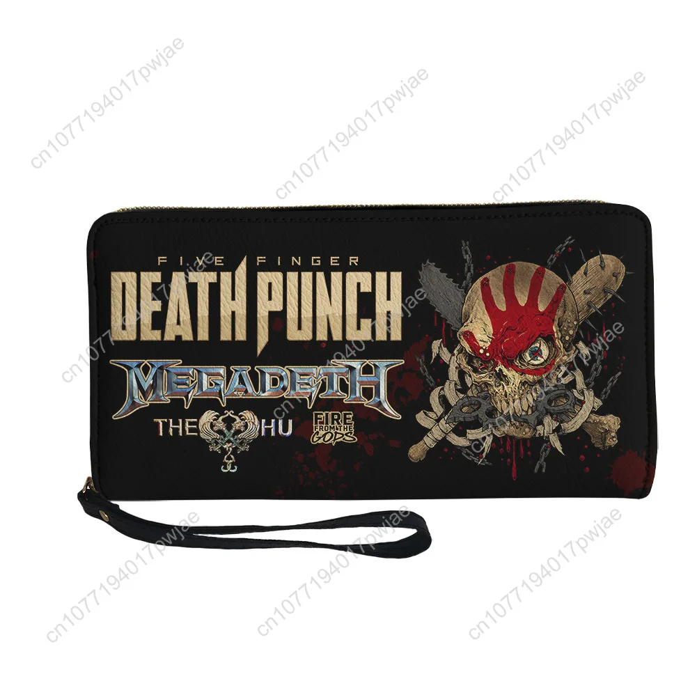 Five Finger Death Punch Band Custom Wallet Purse Sprunki Mens Womens Zipper Long Wallets Double Print  Portable Wallet Gift Bag