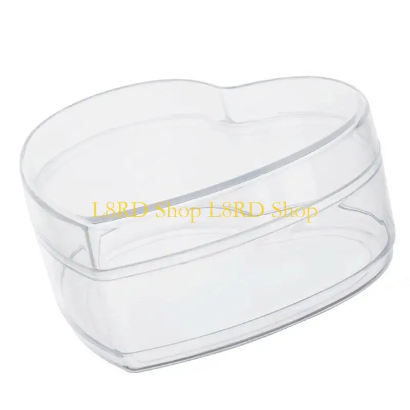 L8RD Acrylic Box Round/Heart Clear Box Container with Lid Clear Acrylic Plastic Jewelry Box Acrylic Storage Box for Candy