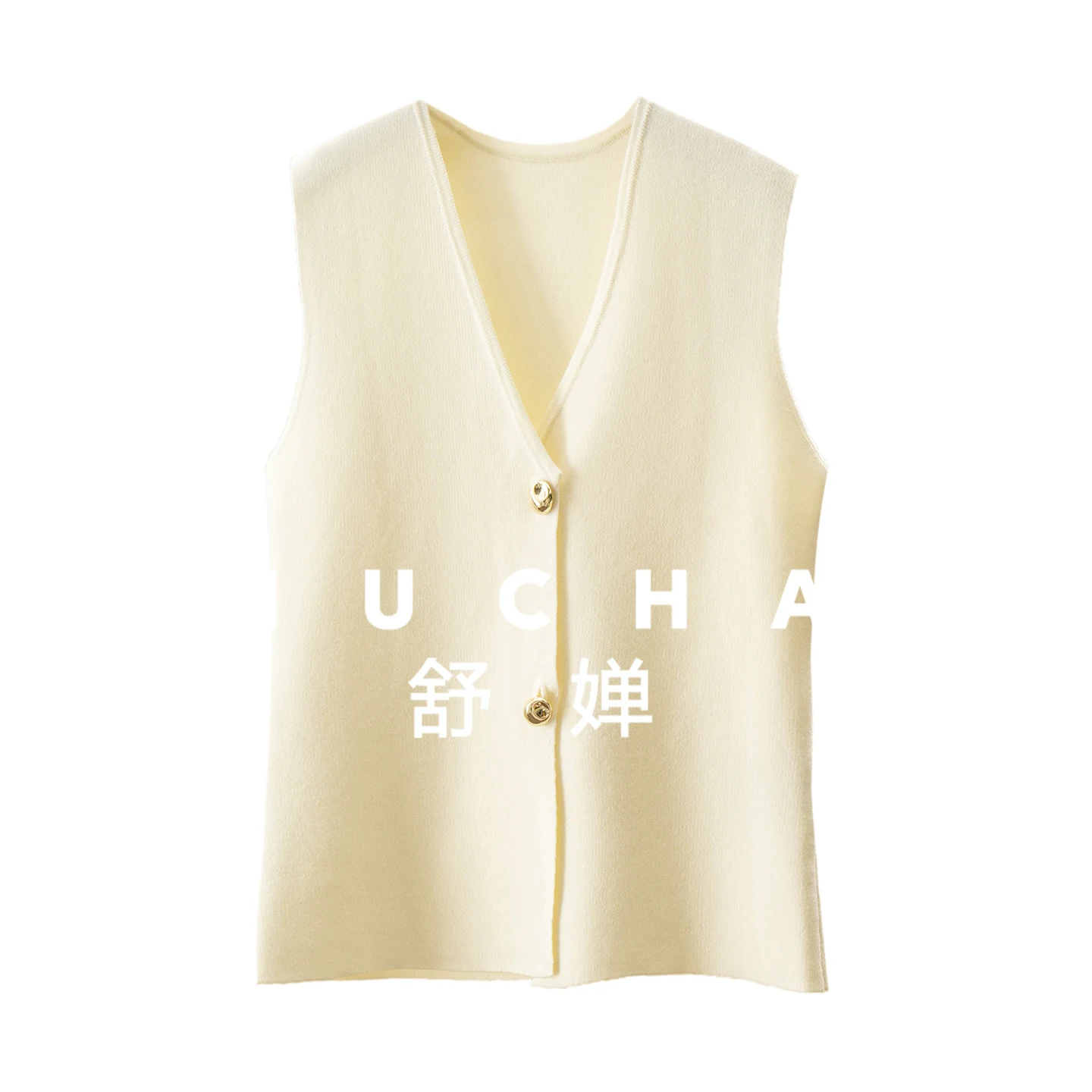 Worsted Wool Four-pin Waist Vest Cardigan Women's 44F3  Knit Vest Sleeveless Top Women Sueter Mujer Invierno 2025